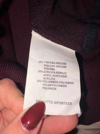 Maglione a quadri bordeaux