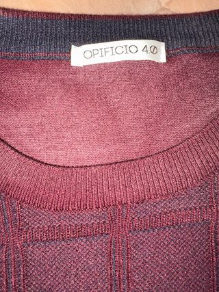 Maglione a quadri bordeaux