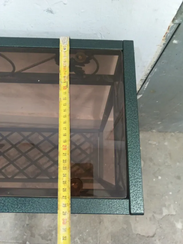 Consola recibidor metal y cristal