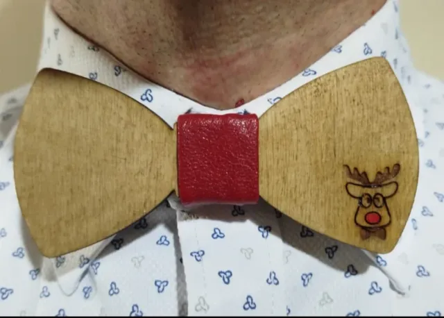 Pajarita Madera Reno Navidad