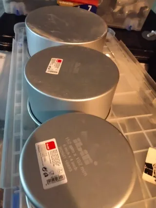 Set 3 Moldes Tarta Boda Metal 15, 20 y 25 cm