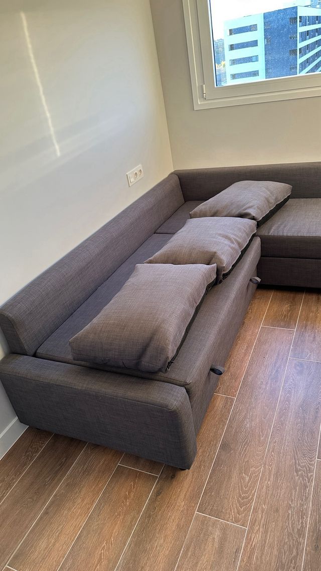 Sofá Cama Gris Chaise Longue Canapé FRIHETEN IKEA