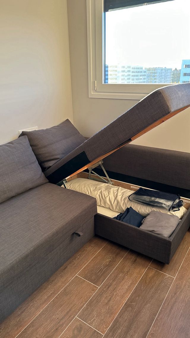 Sofá Cama Gris Chaise Longue Canapé FRIHETEN IKEA