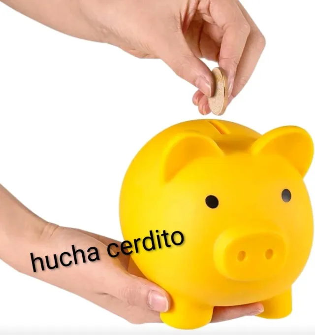 Hucha cerdito amarilla
