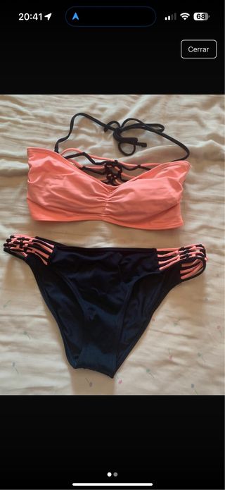 Bikini Coral y Negro