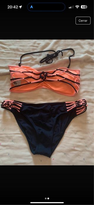 Bikini Coral y Negro