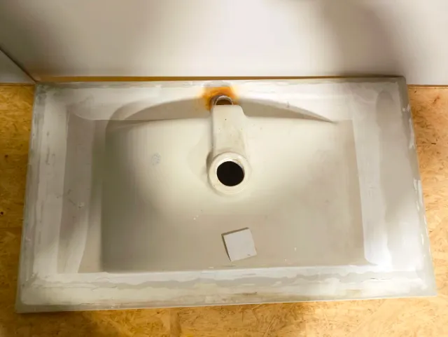 Lavabo de cerámica blanco para empotrar