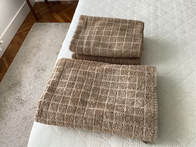 Juego de toallas de algodón beige