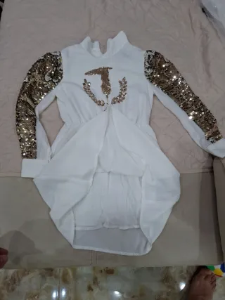 Abito Trussardi bianco con paillettes