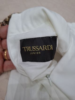 Abito Trussardi bianco con paillettes