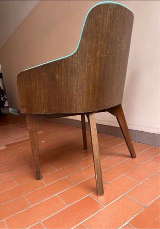 Poltrona vintage tessuto turchese