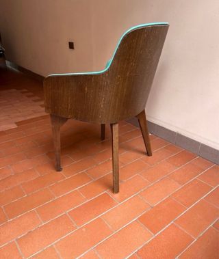 Poltrona vintage tessuto turchese