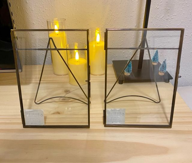 2 Cornici per foto in ferro e vetro