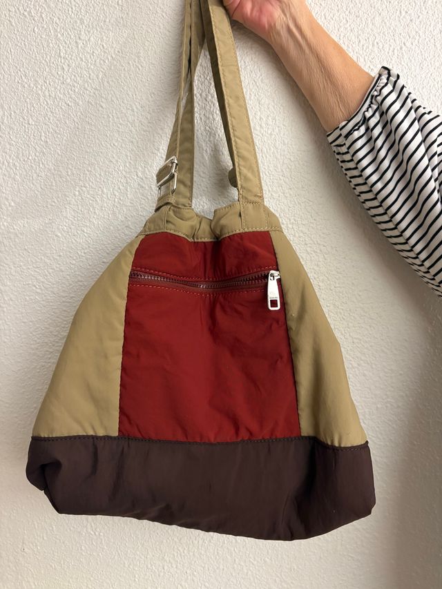 Bolso Binnari Beige y Rojo