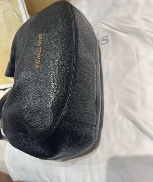 Bolso Piel Michael Kors Negro Dorado Auténtico