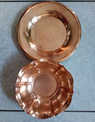 Centrotavola e piatto in ottone