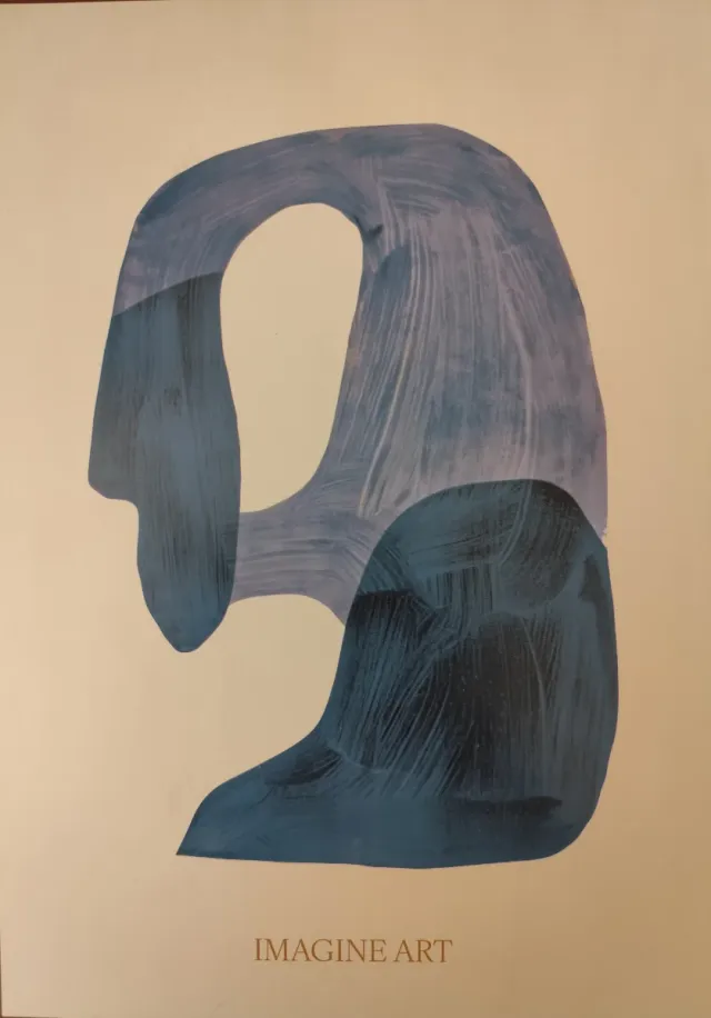 Lámina abstracta azul y gris