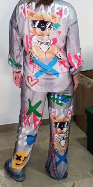 Conjunto 2 piezas estampado graffiti