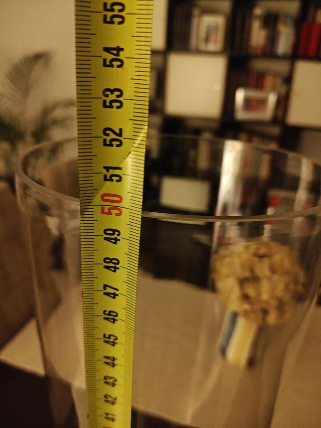 Jarrón de cristal alto transparente