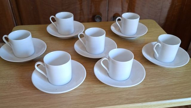 Juego de 7 tazas de café de porcelana