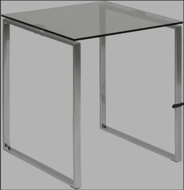 Mesa auxiliar cristal y metal