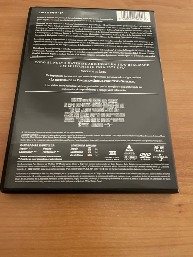 La Lista de Schindler DVD (Steven Spielberg)