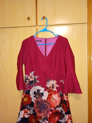 Vestido Cerezas floral talla M