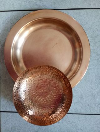 Centrotavola ottone cesellato con vassoio