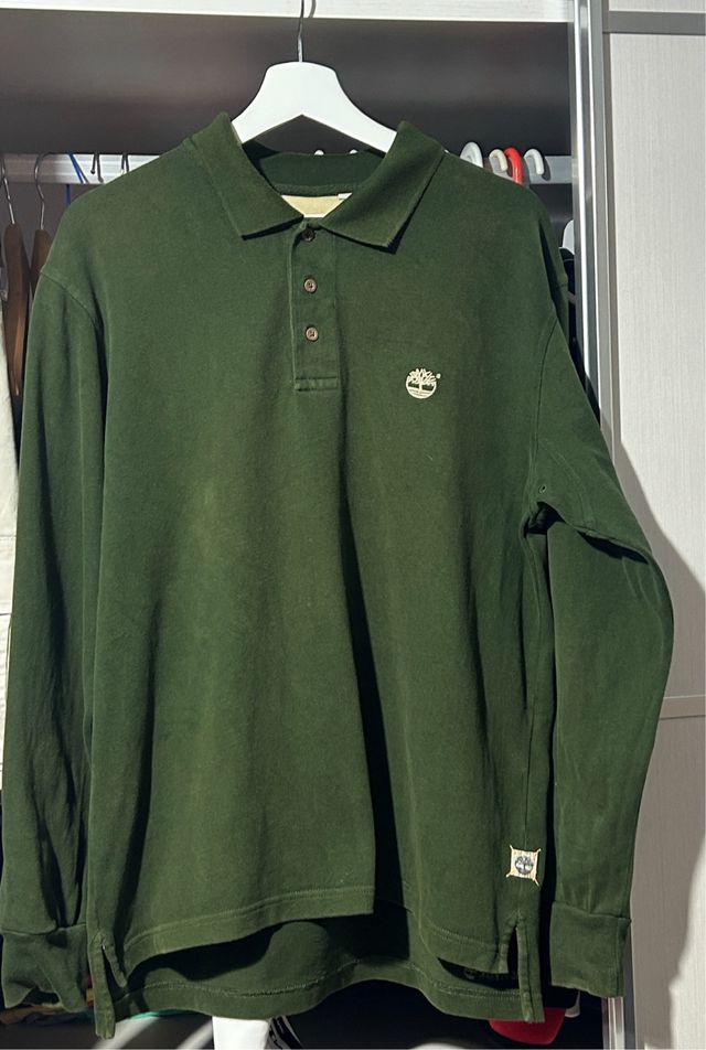 Polo Manga Larga Algodón Timberland Verde