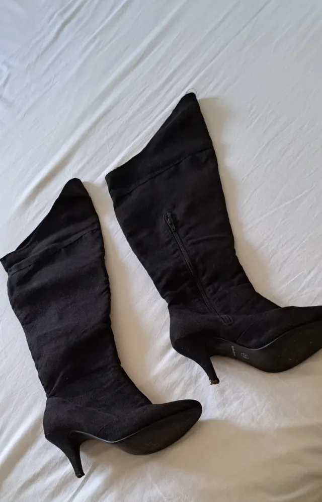 Botas mosqueteras tacón negras