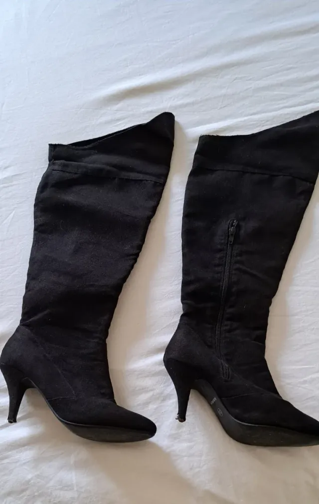 Botas mosqueteras tacón negras