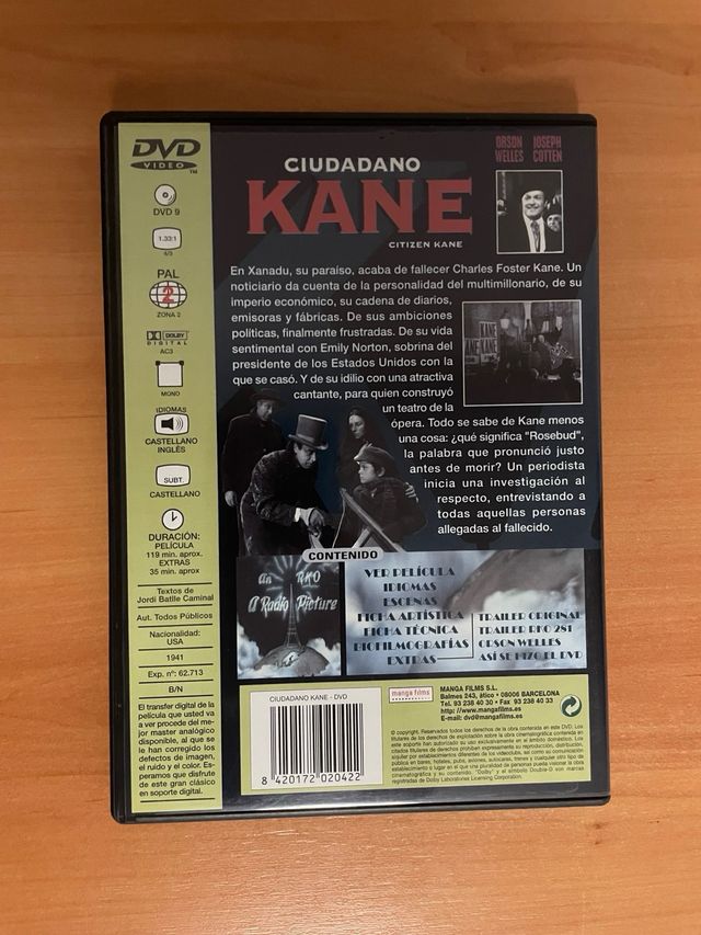 DVD Ciudadano Kane Orson Welles