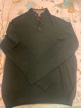 Jersey lana Cortefiel verde cuello alto