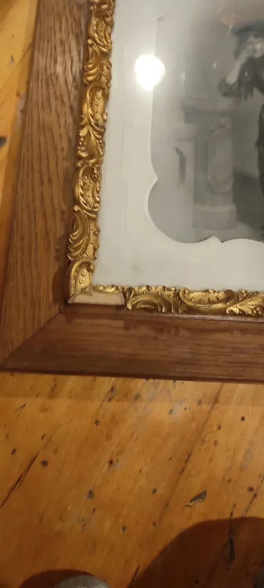 Antigua fotografía S. XIX mujer enmarcada cuadro 