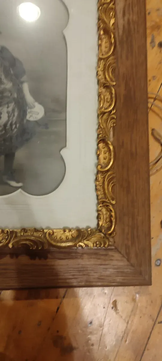 Antigua fotografía S. XIX mujer enmarcada cuadro 