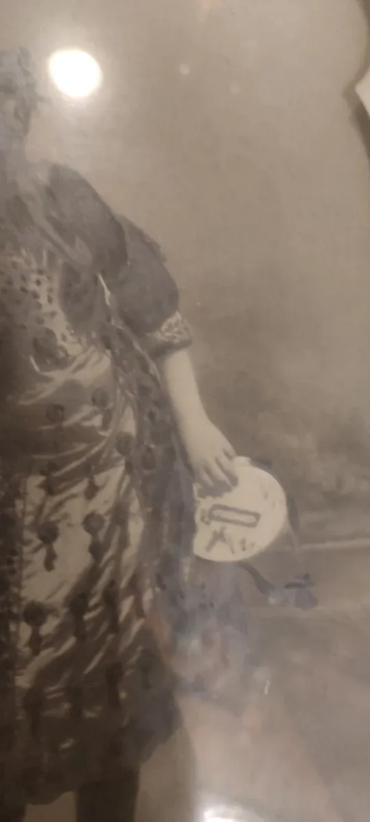 Antigua fotografía S. XIX mujer enmarcada cuadro 