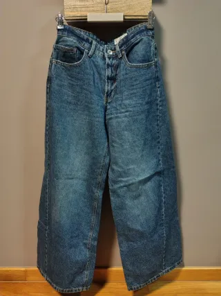 Pantalón vaquero ancho azul