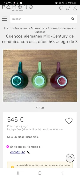 Vintage Alemanas cerámica del siècle  60  4360