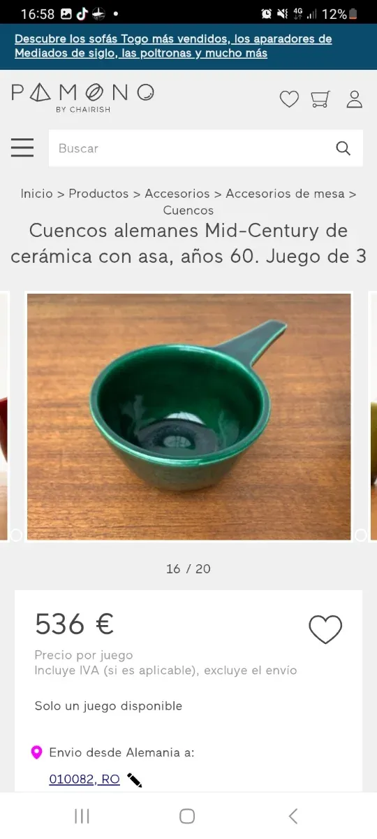 Vintage Alemanas cerámica del siècle  60  4360