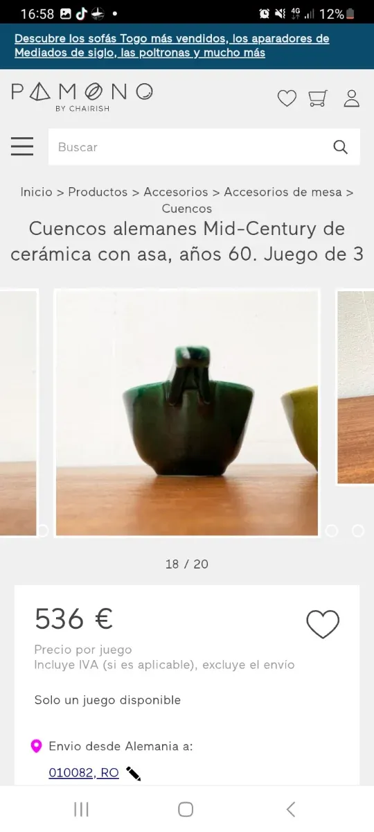 Vintage Alemanas cerámica del siècle  60  4360