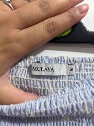 Blusa hombros caídos estrellas azul y blanco