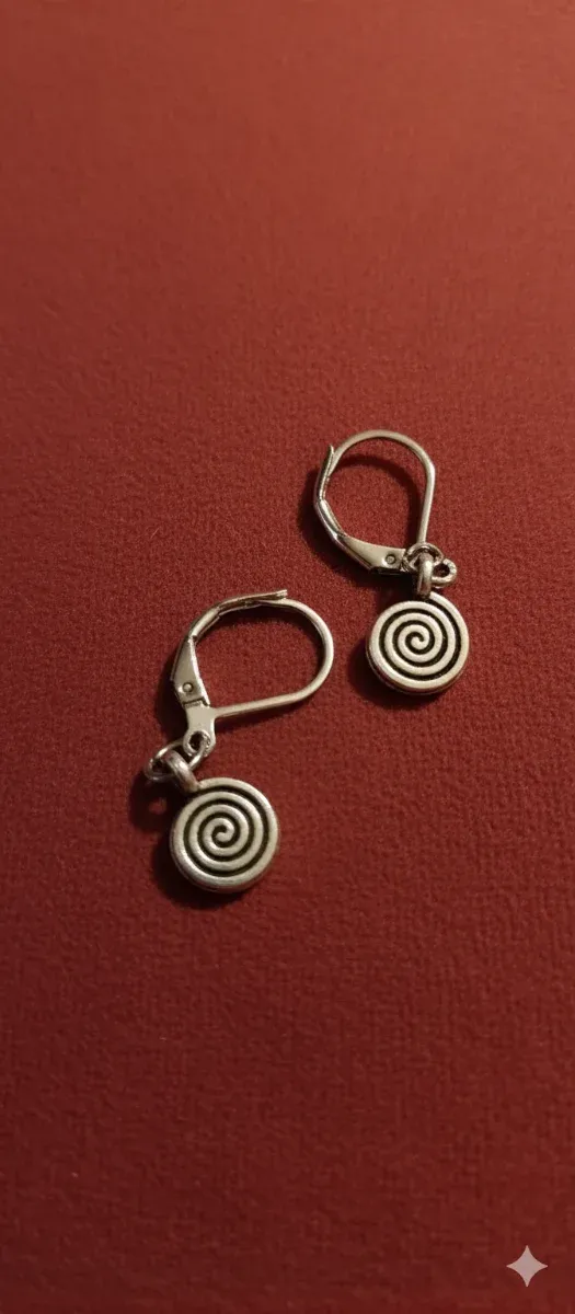 Pendientes espiral plateado viejo