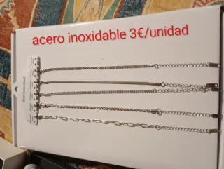 Anillos, pulseras y pendientes acero inoxidable