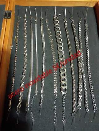 Anillos, pulseras y pendientes acero inoxidable