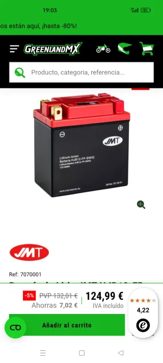 Batería Litio JMT HJB12-FP-SWIQ Moto