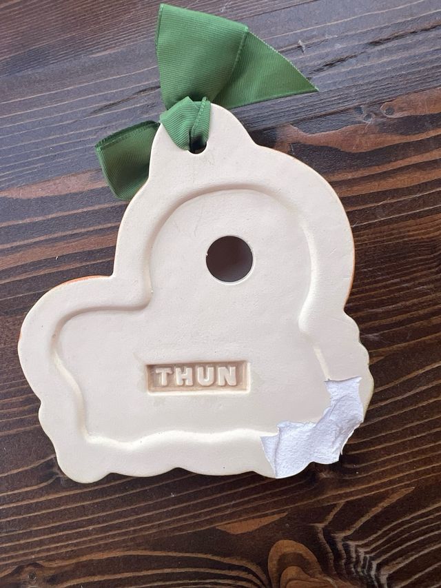 Formella Thun funghi con quadrifoglio portafortuna