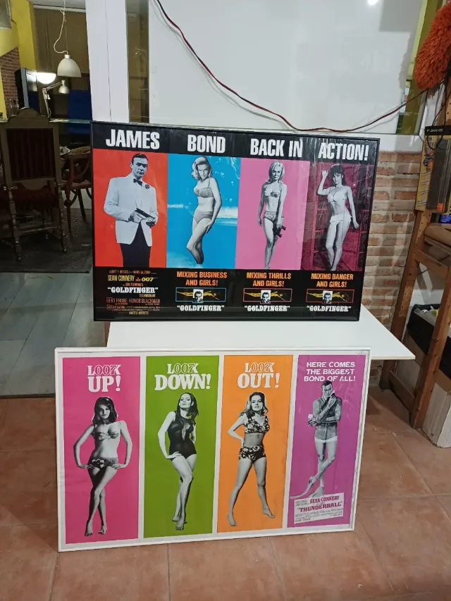 2 Cuadros James Bond Goldfinger & Thunderball