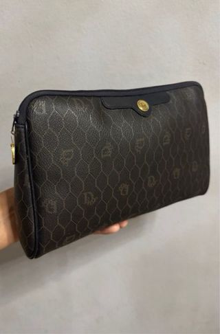 DIOR CLUTCH BOLSO MANO VINTAGE MONOGRAMA MARRÓN