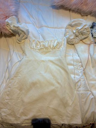 Vestido Zara blanco espalda cruzada T.S