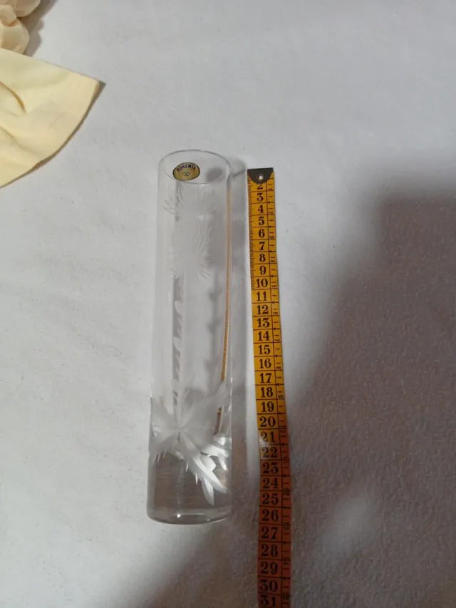 Jarrón Bohemia Cristal Tallado Mano